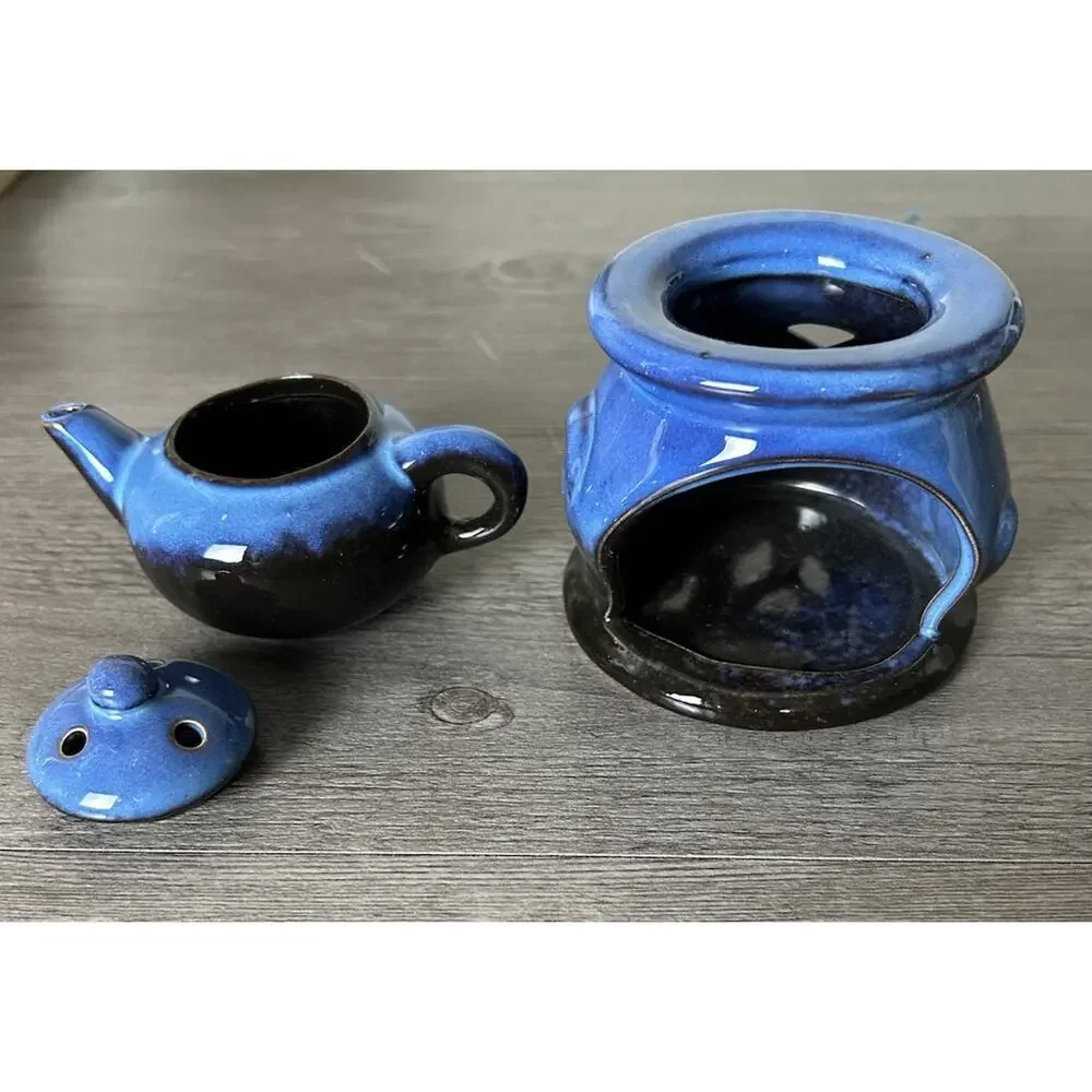 Country Blue Teapot Essential Oil Warmer/Diffuser.